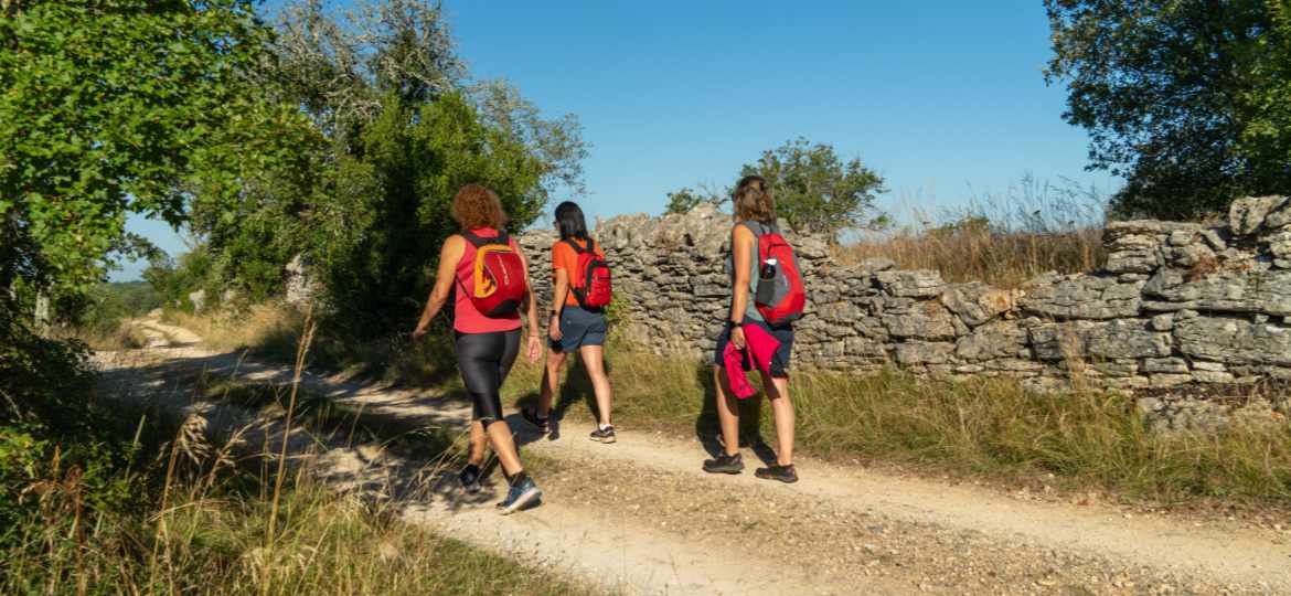 Randonneurs au Moulin du Boisset